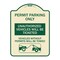 Signmission Permit Parking Unauthorized Vehicles Ticketed Vehicles w/o Permits W Alum, 24" x 18", TG-1824-23310 A-DES-TG-1824-23310 - alternate 1